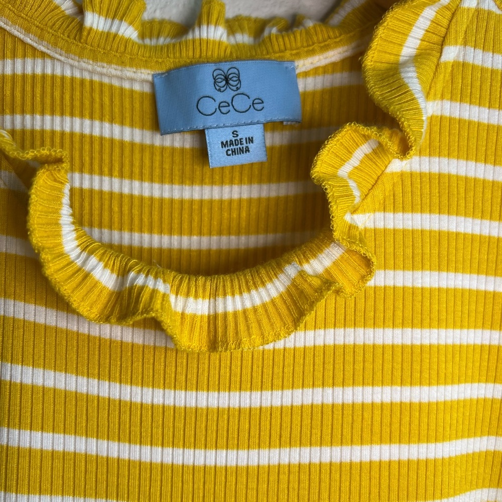 CeCe Striped Ruffle Sweater Tank - Picture 5 of 8